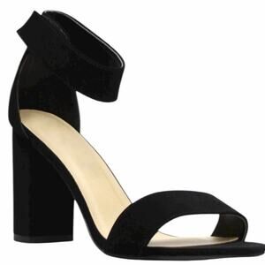 NEW Marco Women’s Black Ankle Strap Block Heel Open Toe Wide Fit Size 8